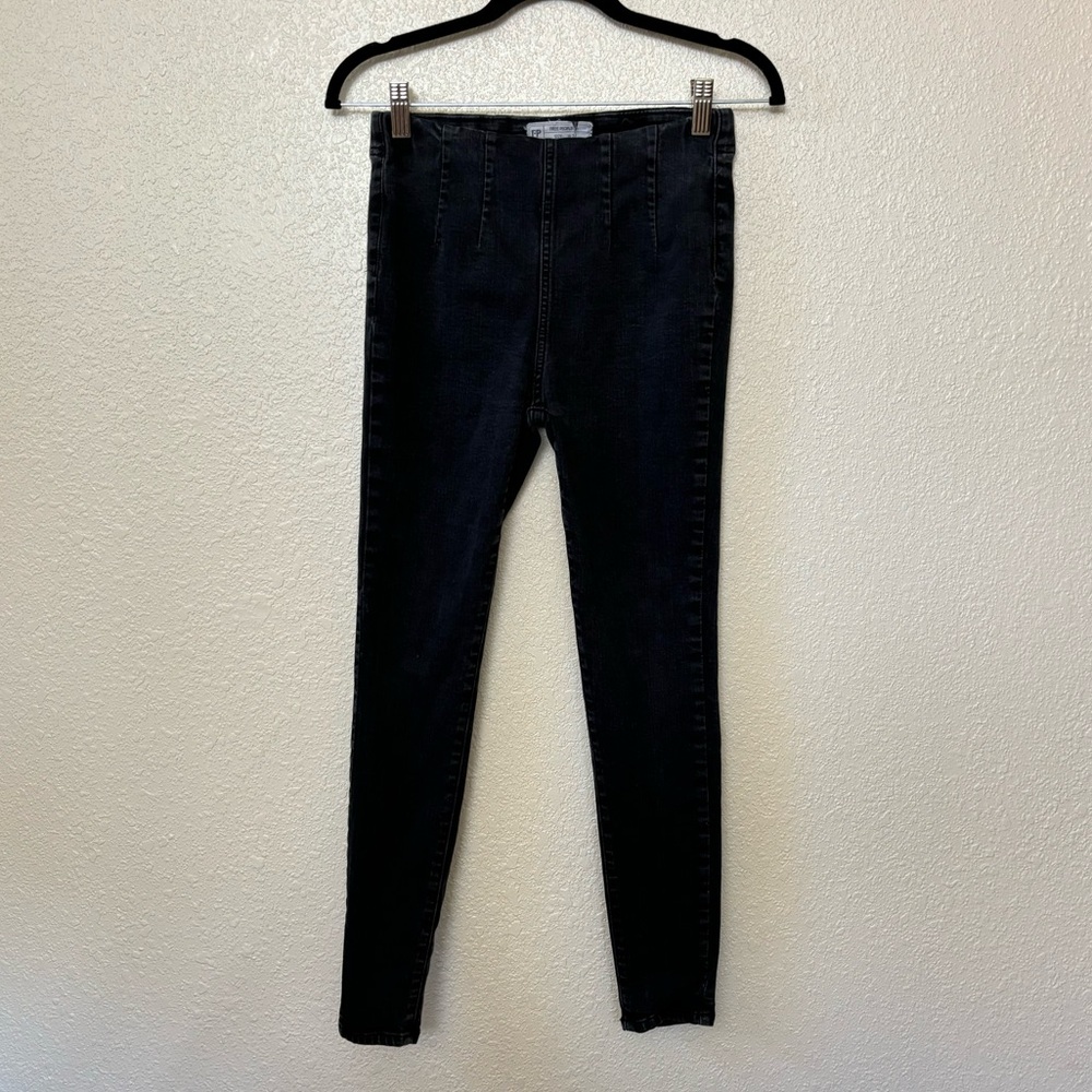 Free People Black High Waisted Skinny Pull On Jeggings Size 27